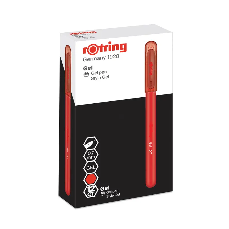 Rotring Jel Mürekkepli Roller Kalem 0.7mm Kırmızı 12 Li Kutu