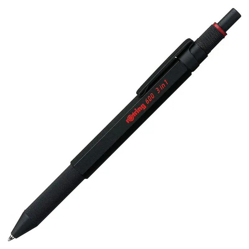 Rotring 600 Multipen Metal Gövde Multi 3 Fonksiyon Kalem Siyah 0.5mm