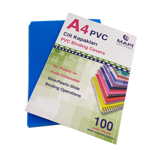 Mapi PVC Cilt Kapağı 160 micron A4 Opak Mavi 100 Lü Paket