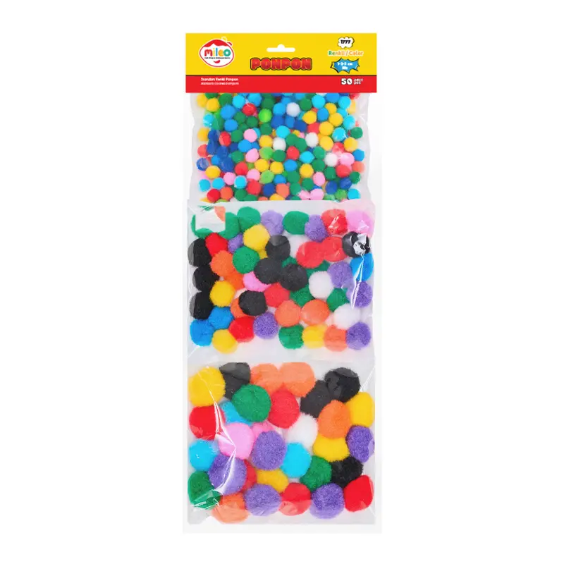 Mas 1777 Mileo Standart Renkler Pon Pon 1-2-3cm 50 Li x 12 Li Paket