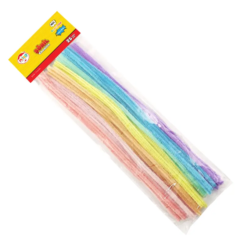 Mas 1822 Mileo Pastel Renkler Şönil 6mm x 50cm 25 Li Poşet x 25 Li Paket