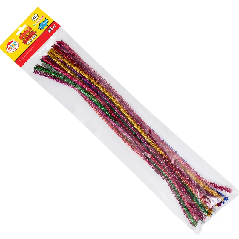 Mas 1823 Mileo Simli Renkler Şönil 6mm x 30cm 25 Li Poşet x 25 Li Paket