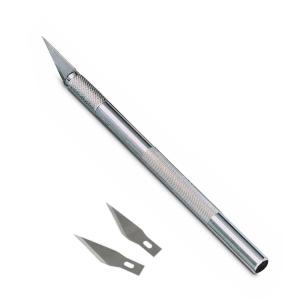 Mas 2776 Tam Metal Gövde Kretuar Maket Bıçağı +2 Yedekli Blister