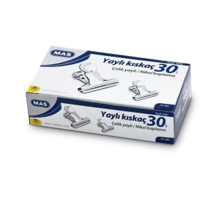 Mas 940 Nikel Kaplama Çelik Yaylı Metal Kıskaç 30mm 24 Lü Kutu