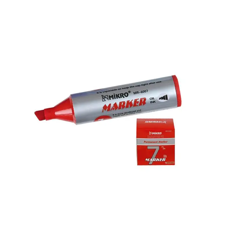 Mikro 6007 Jumbo Marker Kalıcı Yazı Kalemi 7.0mm Kırmızı 12 Li Kutu