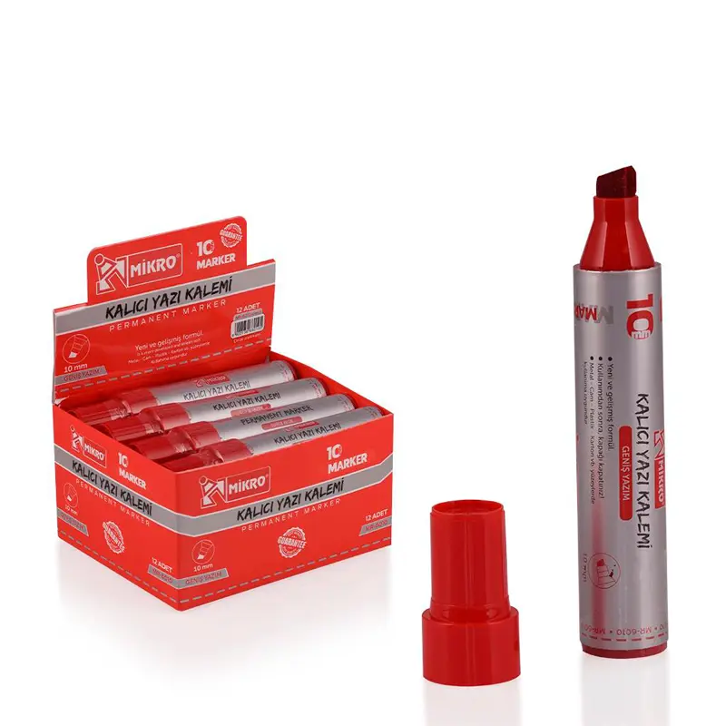 Mikro 6010 Jumbo Permanent Marker 10mm Kırmızı 12 Li Kutu