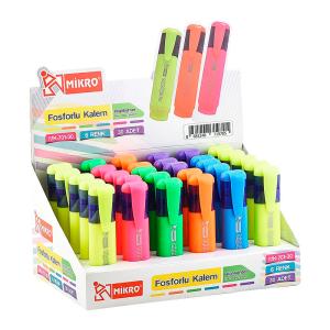 Mikro MK-701 Highlighter Fosforlu Kalem 30 Lu Stand