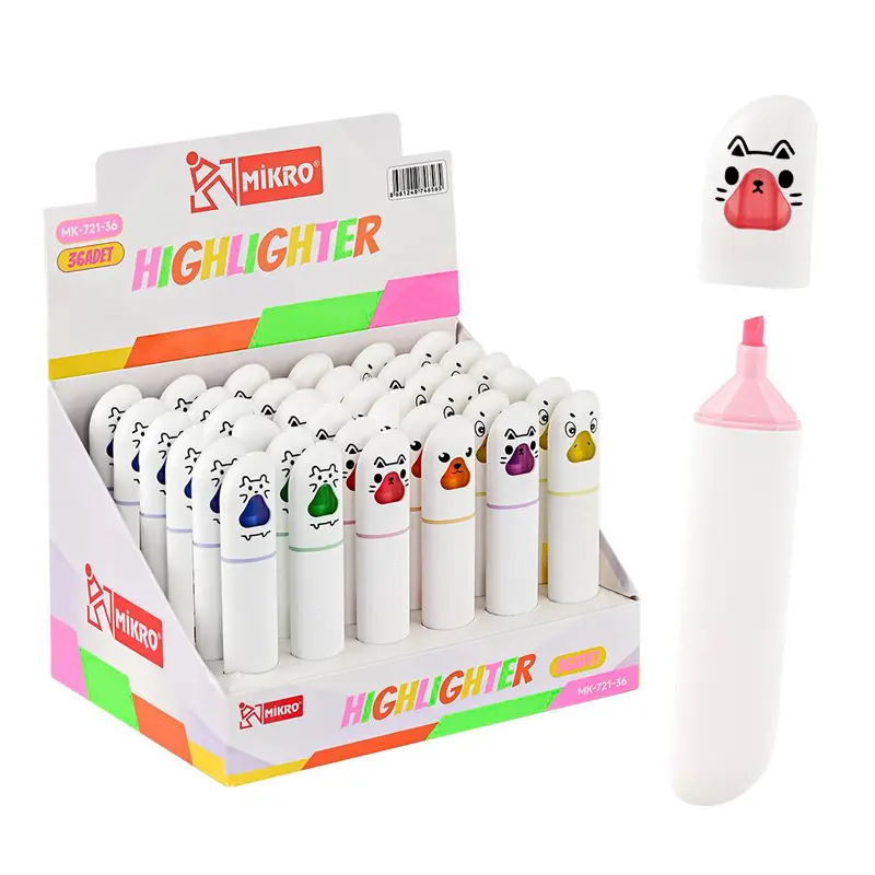 Mikro MK-721 Highlighter Fosforlu Kalem 36 Lı Stand