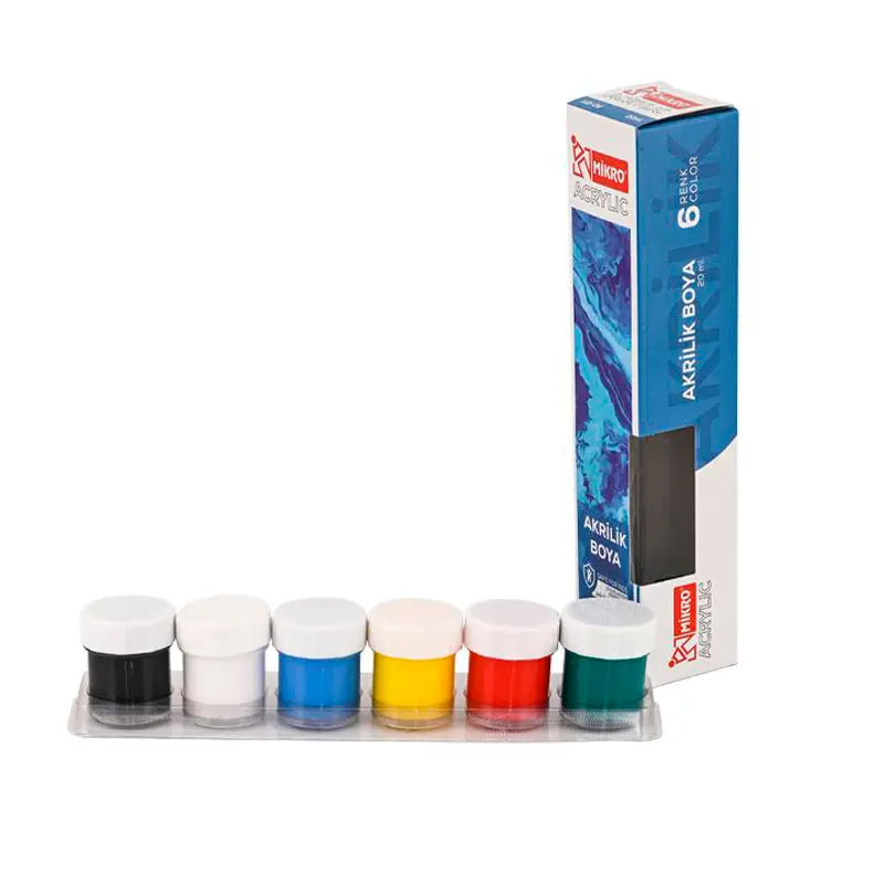 Mikro AB-06 Su Bazlı Akrilik Boya 20 ML x 6 Renk