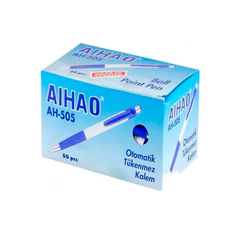 Mikro AH-505 Aihao Otomatik Tükenmez Kalem Mavi 50 Li Kutu