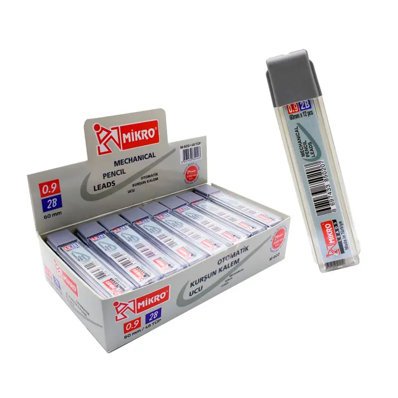 Mikro M-600 Kurşun Kalem Ucu 60mm ( Kısa Min ) 0.9mm x 48 Li Kutu