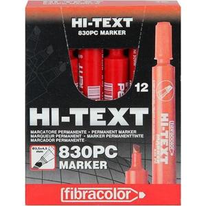 Hi-Text 830PCK Permanent Marker Kesik Uç Kırmızı 12 Li Kutu