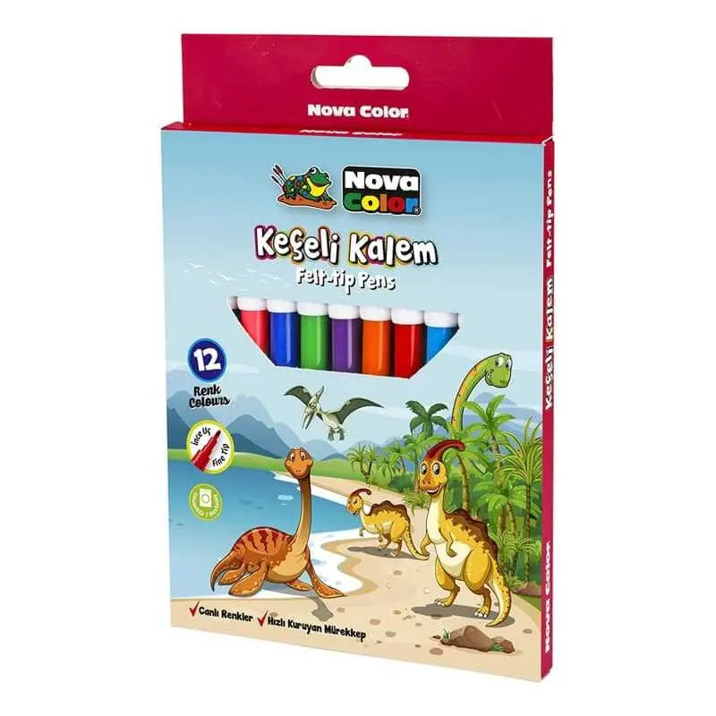 Nova Color İnce Uç Keçeli Kalem 12 Renk
