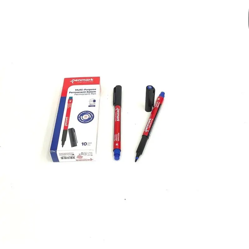 Penmark Asetat Kalemi Cd - Metal - Cam Plastik (M) Mavi 10 Lu Kutu