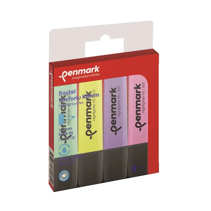 Penmark Pastel Fosforlu Kalem 1-5mm Kesik Uç 4 Renk Karışık