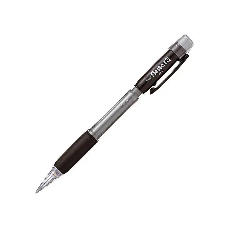 Pentel AX127 Fiesta Şeffaf Siyah Gövde Kauçuk Tutaçlı Versatil Kalem 0.7mm 12 Li Kutu
