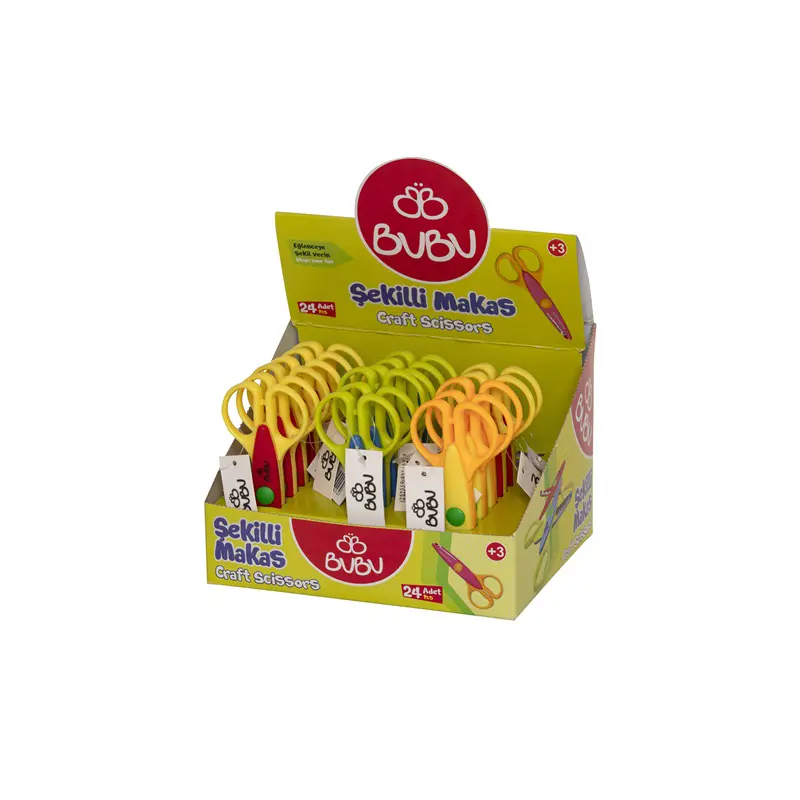 Ceren BUBU00118 Bu-Bu Şekilli Makas x 24 Lü Stand
