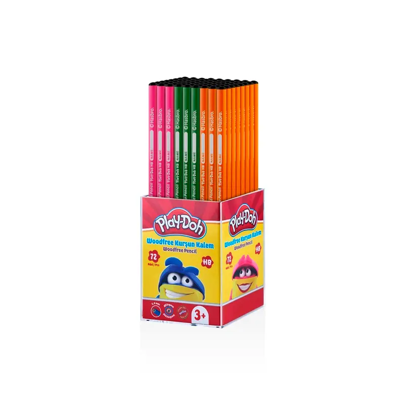 Play-Doh KK018 Woodfree Pencil Neon Kurşun Kalem HB 72 Li Paket