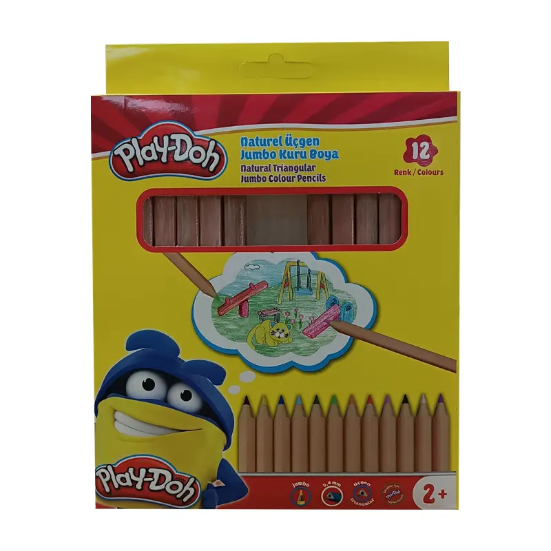 Play-Doh Naturel Üçgen Jumbo Kuru Boya 12 Renk