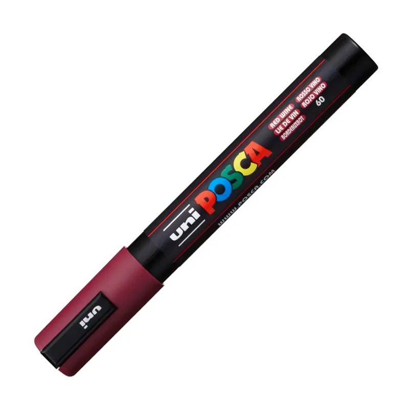 Uni-Ball Posca 1.8 - 2.5mm Su Bazlı Poster Markörü Şarap Kırmızı 6 Lı Kutu