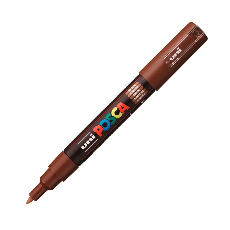 Uni-Ball Posca PC-1M 0.7mm Su Bazlı Poster Markörü Kahverengi 6 Lı Kutu