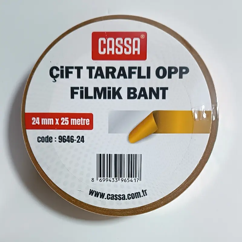 Cassa Çift Taraflı OPP Filmik Bant 24mm x 25mt