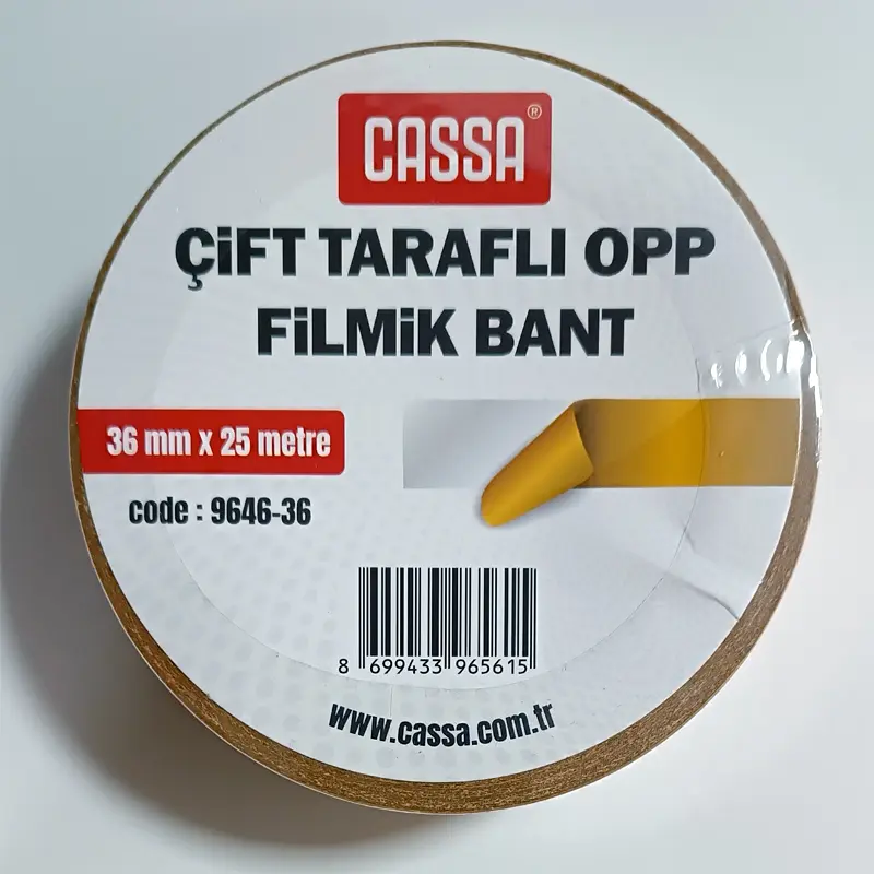 Cassa Çift Taraflı OPP Filmik Bant 36mm x 25mt
