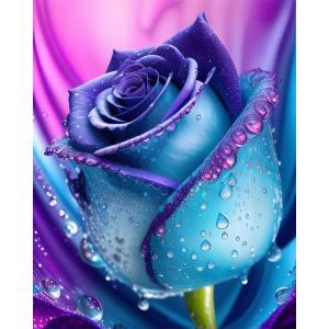 Blue Rose Rölyef Poster Baskı Kağıt Boyutu: 33x48cm Baskı Boyutu: 31.3x39.2cm 8 Adet