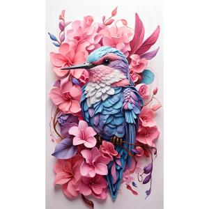 Flowers And Bird Rölyef Poster Baskı Kağıt Boyutu: 33x48cm Baskı Boyutu: 26.3x46.6cm 8 Adet