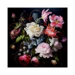 Flowers And Darkness Rölyef Poster Baskı Kağıt Boyutu: 33x48cm Baskı Boyutu: 31.5x31.5cm 8 Adet