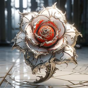 Metallic Flower Rölyef Poster Baskı Kağıt Boyutu: 33x48cm Baskı Boyutu: 31.5x31.5cm 8 Adet