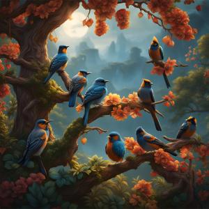 Tropical Birds Rölyef Poster Baskı Kağıt Boyutu: 33x48cm Baskı Boyutu: 31.5x31.5cm 8 Adet