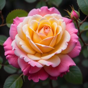 Yellow And Pink Rose Rölyef Poster Baskı Kağıt Boyutu: 33x48cm Baskı Boyutu: 31.5x31.5cm 8 Adet