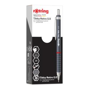 Rotring Tikky Retro Versatil Kalem Metalik Gri 0.5mm x 12 Li Kutu