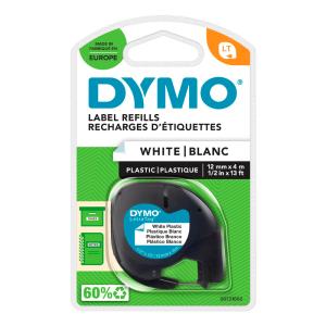 Dymo S0721660 LetraTag Plastik Şerit 12mmx4mt Beyaz