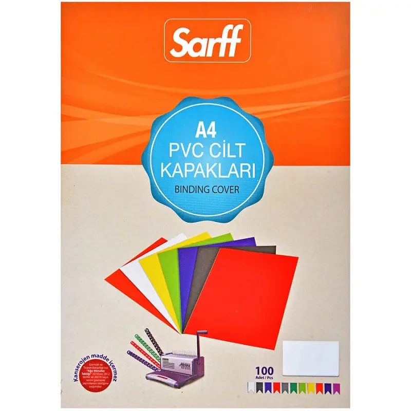 Sarff PVC Cilt Kapağı 160 Micron A4 Şeffaf 100 Lü Paket