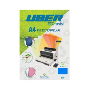 Uber Eco PVC Cilt Kapağı A4 Opak Mavi 100 Lü Paket