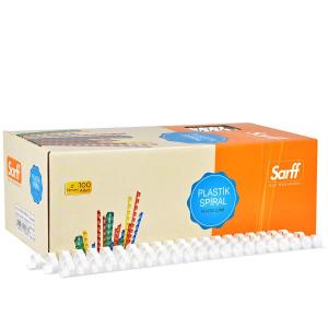 Sarff Delux Plastik Spiral 14 mm Beyaz 100 Lü Kutu