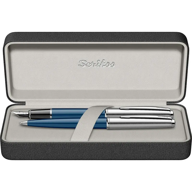 Scrikss 78 Metropolis İkili Set Dolma Kalem + Tükenmez Kalem Lacivert