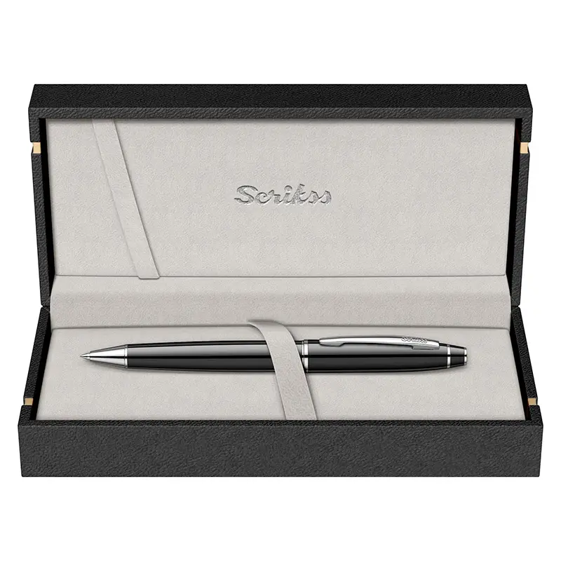 Scrikss 35 Noble Tükenmez Kalem Siyah Krom