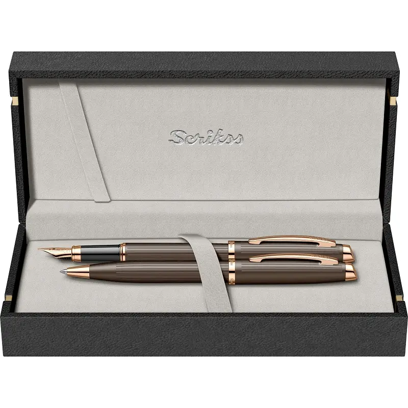 Scrikss 39 Oscar İkili Set Dolma Kalem + Tükenmez Kalem Rose Gold