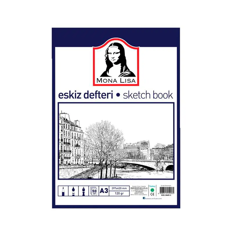 Südor Mona Lisa Eskiz Defteri 120 Gram 50 Yaprak A3