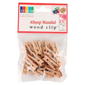 Südor BS129 Ahşap Mandal Büyük Naturel 3.5cm x 20 Li Paket