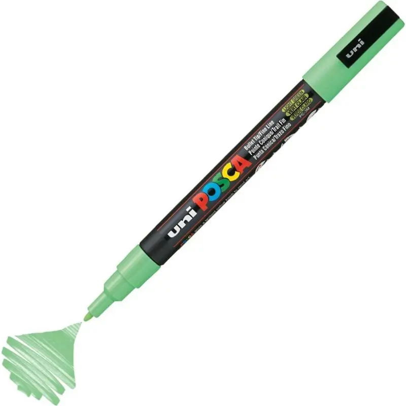 Uni-Ball Posca PC-3M 0.9 - 1.3mm Su Bazlı Poster Markörü Açık Yeşil 6 Lı Kutu