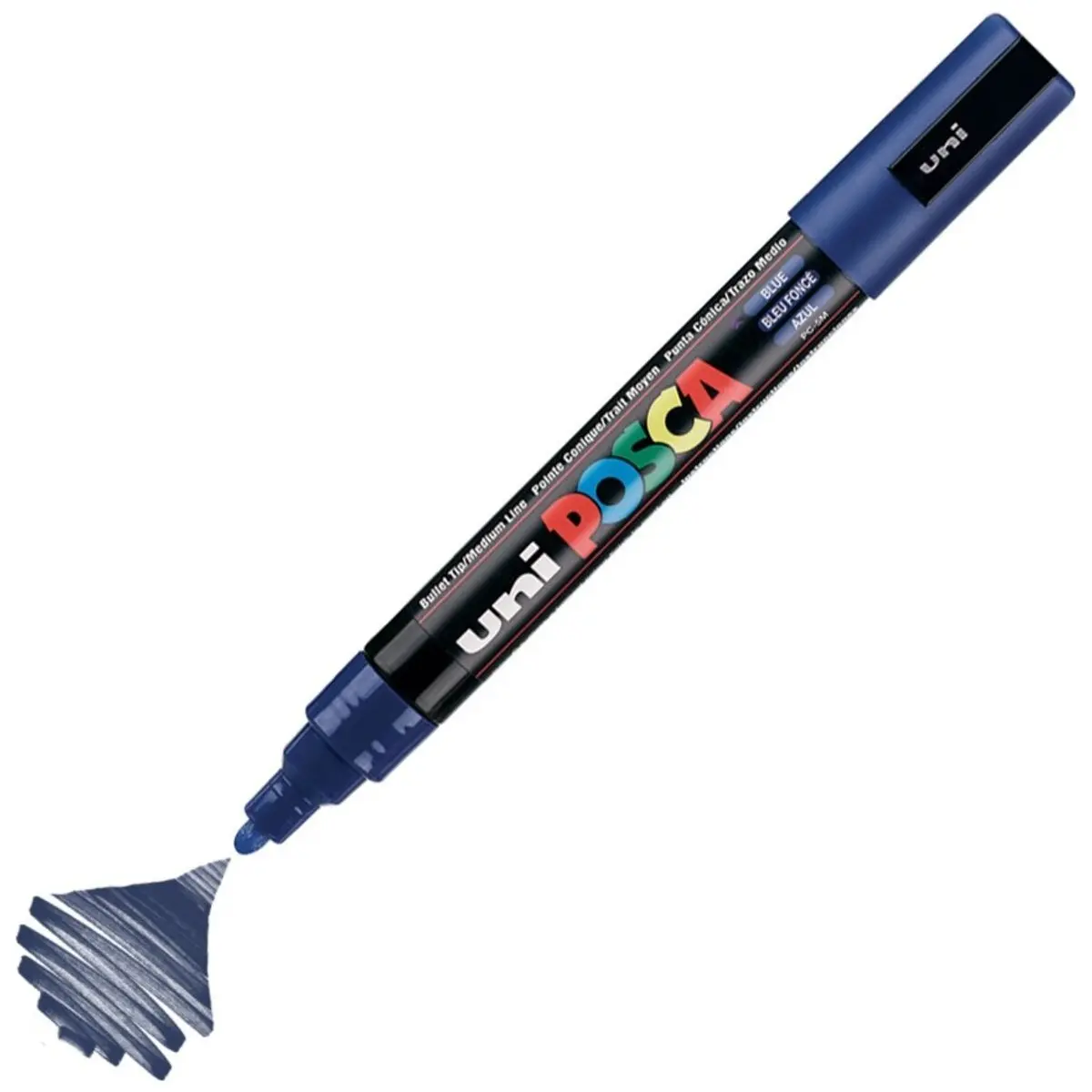Uni-Ball Posca PC-5M 1.8 - 2.5 mm Su Bazlı Poster Markörü Mavi 6 Lı Kutu