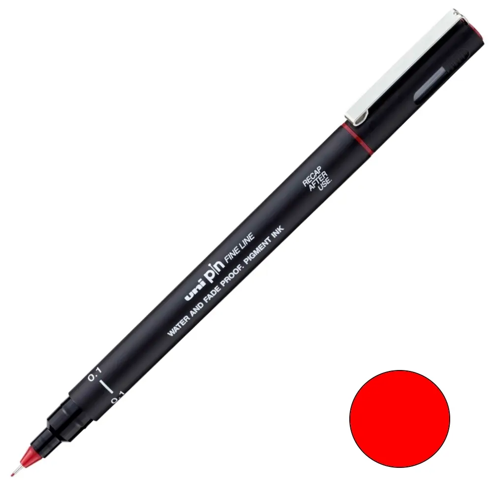 Uni-Ball Pin 0.1 mm Fine Line Akrilik Uçlu Kalem Kırmızı 12 Li Kutu