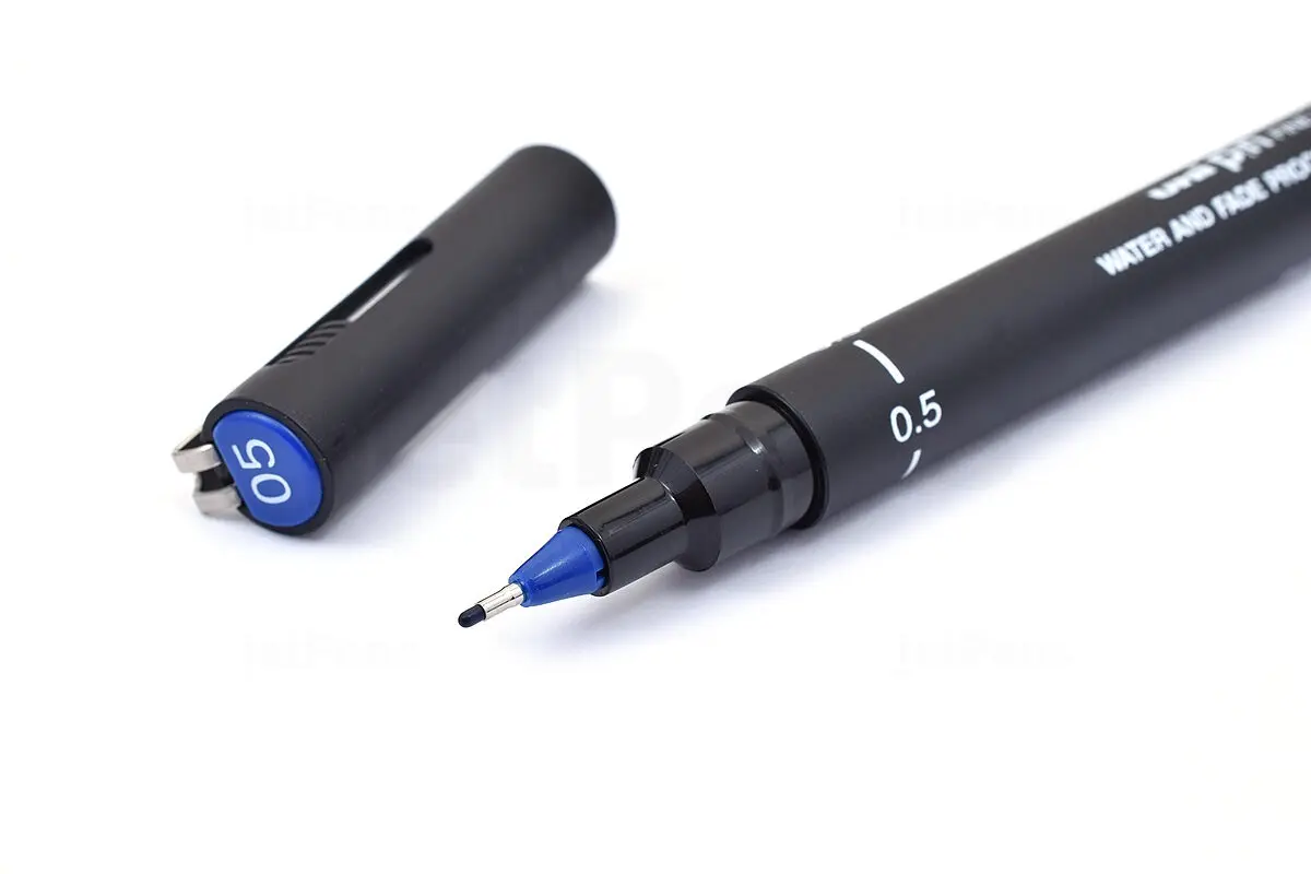 Uni-Ball Pin 0.5 mm Fine Line Akrilik Uçlu Kalem Mavi 12 Li Kutu