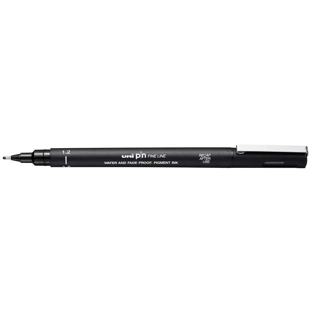Uni-Ball Pin 1.2 mm Fine Line Akrilik Uçlu Kalem Siyah 12 Li Kutu