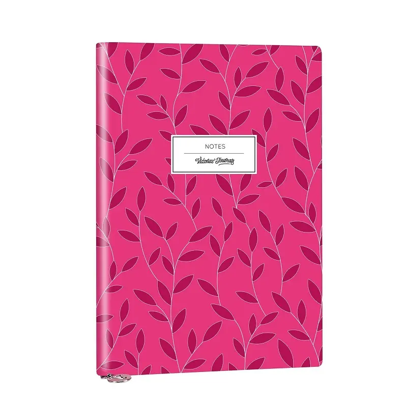 Victoria's Journals Smyth Flexy Art Esnek Kapak Vegan Deri 192 Sayfa A5 80gr. Çizgili Defter Pembe Desenli