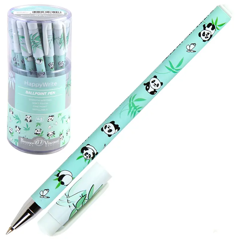 Bruno Visconti Happy Write Panda Desen Tükenmez Kalem 0.5mm Mavi x 24 Lü Kutu
